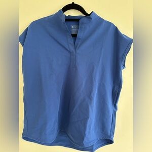 Figs Classic Blue V-Neck Top